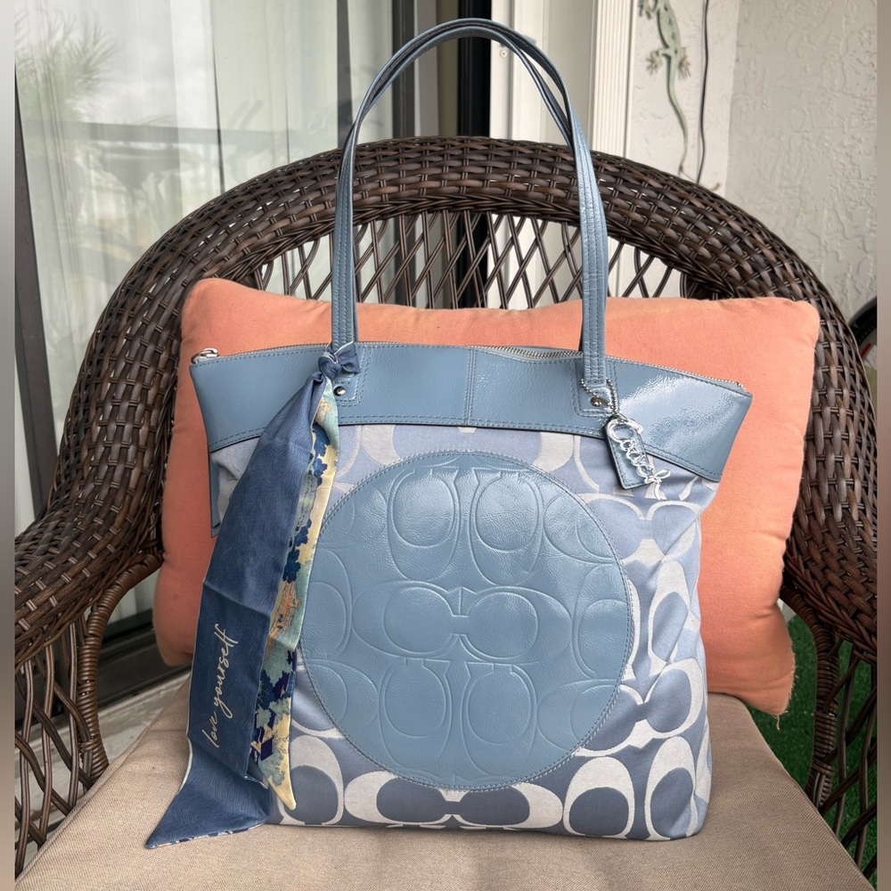 Coach Blue Signature Tote
